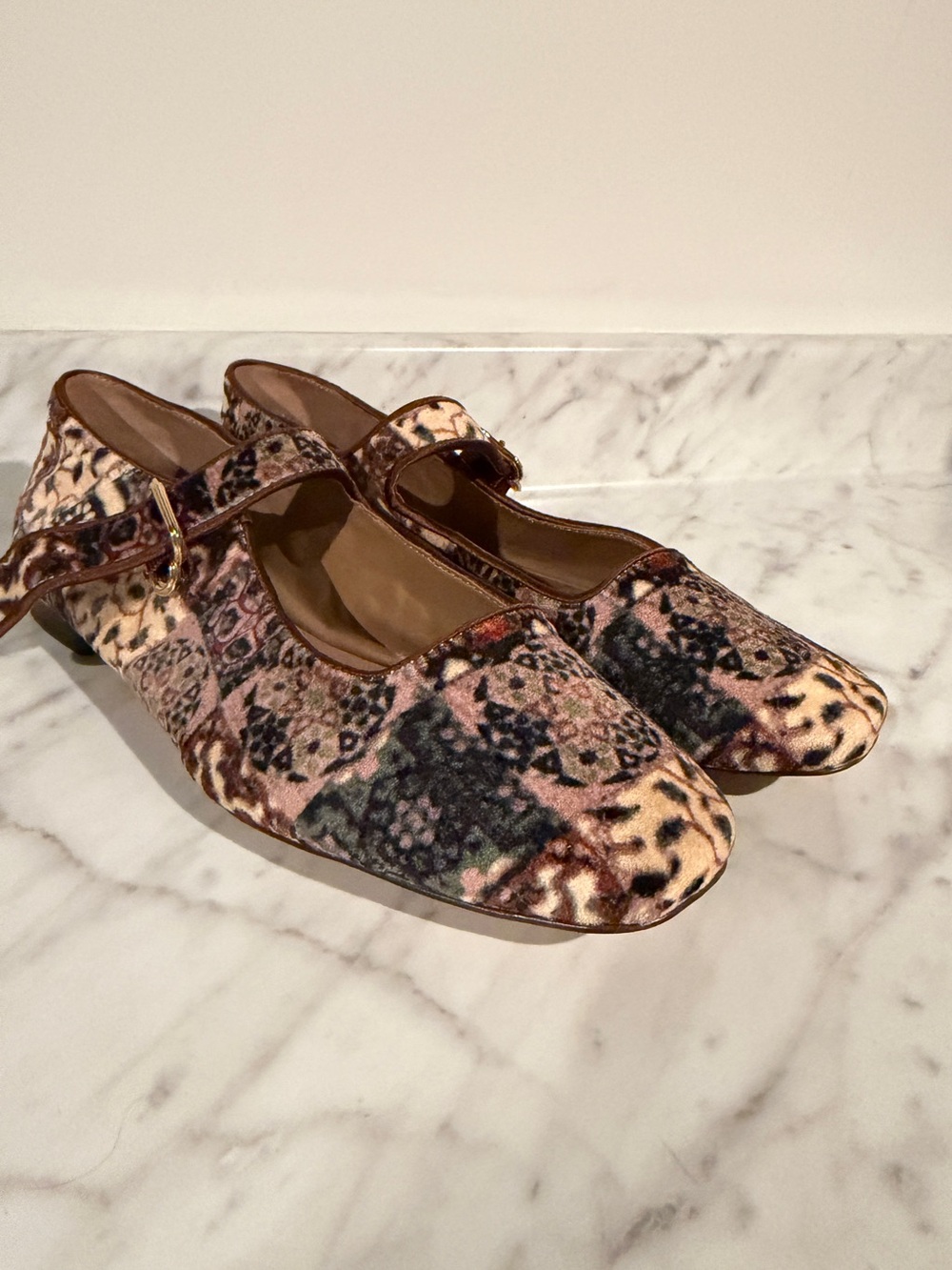Sam Edelman Michaela Ivory Multi Velvet Mary Jane Flats 8